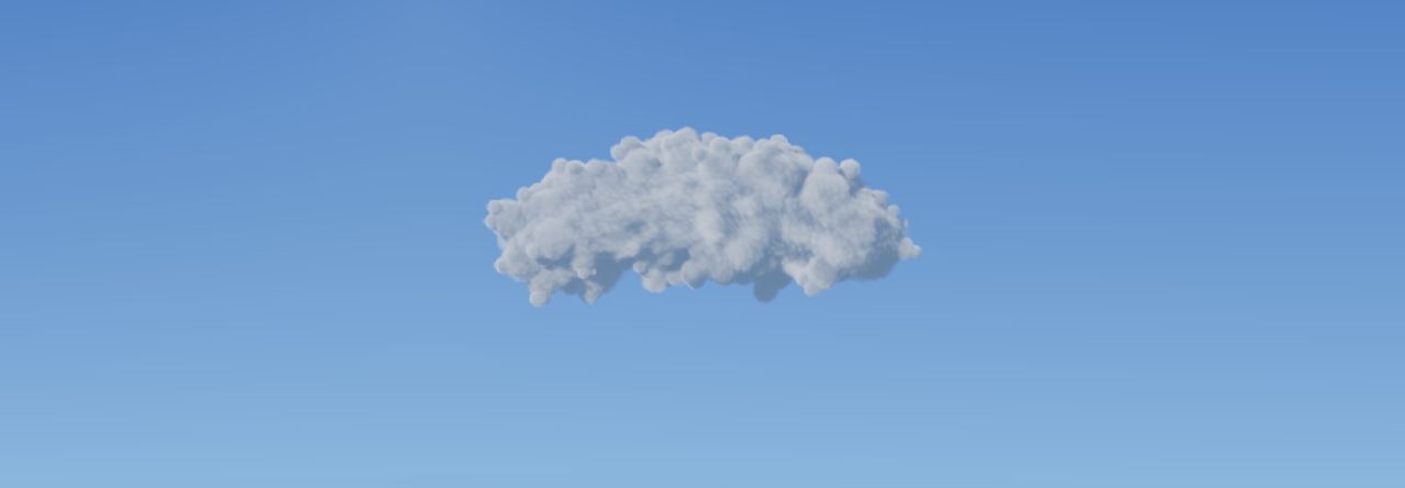 A luminous cloud formation against an open blue sky, drawn in Aeria.